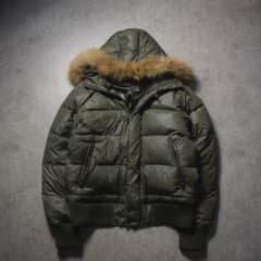 AVIREX N-2B ミリタリー ファーダウンジャケット カーキ 短丈 y2k