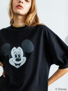 WCJ ミッキー Tシャツ ディズニー コラボ 100周年 ブラック 若槻千夏