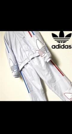adidas ナイロン セットアップ ホワイト 新品未使用 - メルカリ