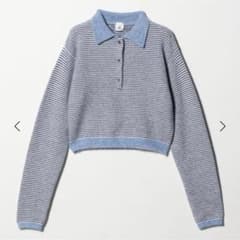 6(ROKU)＞アルパカウールナイロン ポロニット ライトブルー - メルカリ