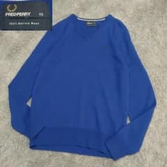 美品】フレッドペリー 月桂樹刺繍 メリノウール ニット セーター V