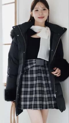 MERCURYDUO 2wayダウンジャケット リバーシブルフォックスファー 黒