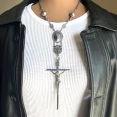 1点物！】ジャンポールゴルチエ ネックレス 磔刑 JPG ロゴストーン