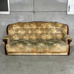 ✿70s✿ 昭和レトロ カリモク 3人掛けソファ ヴィンテージ 応接家具 金