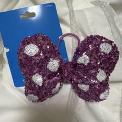 ピンク リボン ヘアゴム 東京ディズニーリゾート スパンコール ミニー