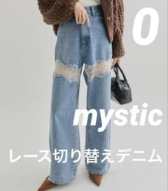mystic レース切替デニム ブルー サイズ0 - メルカリ