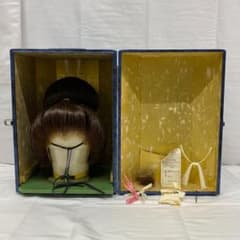 しげもり、夜会巻き中小サイズ(NO3明るめ)中古日本髪かつら、ケース