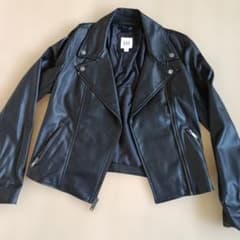 GAP ブラック ダブルライダースジャケットXS - メルカリ