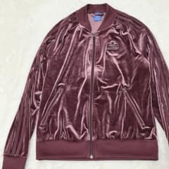 アディダス ベロア ベルベット トラックジャケット ジャージ ボルドー