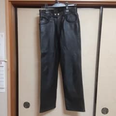 比較的美品 Degner バイカー 肉厚 カウレザー パンツ メッシュ裏地 黒