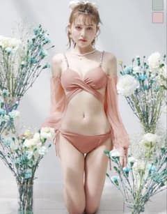 ビキニ】【水着】ふんわりシアー長袖ビキニ 2点セット Suger - メルカリ