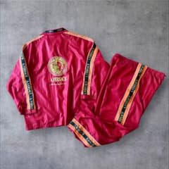 A.VERSACEヴェルサーチ セットアップ メデューサ ナイロン レッド L