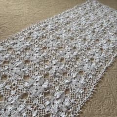⑥ハンドメイド レース編み ドイリー ホワイト 花柄 長方形 - メルカリ