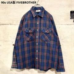 90s USA製 FIVEBROTHER ファイブブラザー ネルシャツ - メルカリ