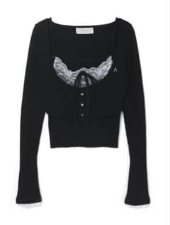 andmary Brenda lace knit set ブラック - メルカリ