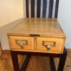 昭和レトロ アンティーク ヴィンテージ 図書館 木製カードケース 小