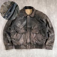 XL 青ZIP】80s 90s MIRAGE フライトジャケット 本革 短丈 - メルカリ