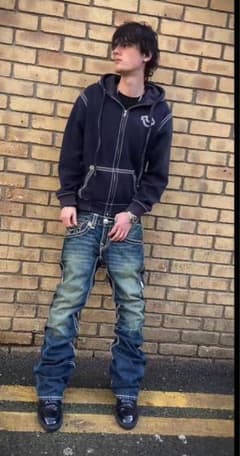 True Religion ブラックデニム レッド hiphop drip IO | Shop at