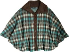 2000sチェックポンチョ 森ガール フェアリーグランジ平成ギャルy2k姫