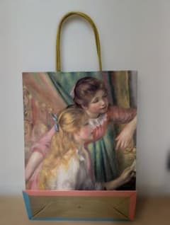 印象派ルノワール 紙袋 1点＋フェイラー ハンカチ2枚 ピンク、ブルー