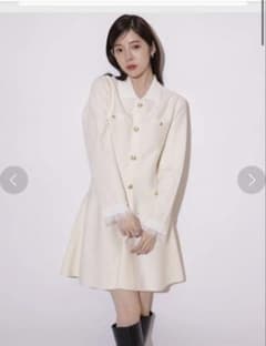 美品】 Rirandture レースカラーミニニットワンピース - メルカリ