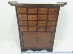 薬箪笥 ヤクジャン 李朝家具 アンティーク 木製 小物入れ 16杯