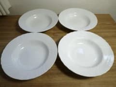 リチャードジノリ ベッキオホワイト 20㎝ スーププレート 深皿、4枚