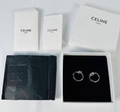 セリーヌ ペア ピアス ノット スモールフープ シルバー SCA4252 両耳