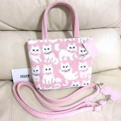 ラブラリーバイフェイラー モフモフネコチャン バッグ&ストラップ 新品