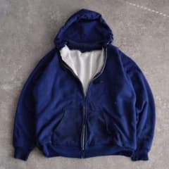 80s〜 USA製 XL ダブルフェイス ジップパーカー 襤褸 ネイビー - メルカリ