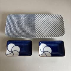 波佐見焼白山陶器重ね縞1枚ねじり梅2枚セット - メルカリ