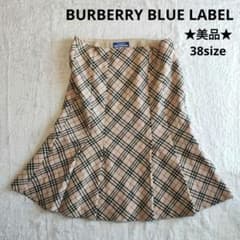 美品】バーバリー ブルーレーベル スカート フレア ひざ丈 ノバ