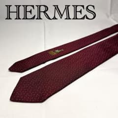 極美品☆エルメス☆ネクタイ☆ワインレッド☆ファソネ☆雪☆ツリー