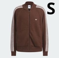 adidas SSTトラックトップ ニットブラウン ジップアップジャージ S