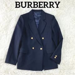 バーバリーロンドン ダブルジャケット 紺ブレ 金ボタン ネイビー 150A