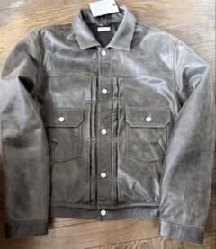 YOKE Cracked Leather Trucker Jacket - メルカリ