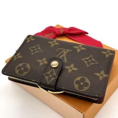 訳あり品☆ルイヴィトン モノグラム ヴィエノワ がま口二つ折り財布