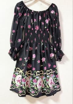 ジーザスディアマンテ オーナメントリボン柄ワンピース 薔薇 姫系