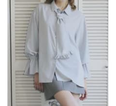 idem イデム volume sleeve frill tie blouse - メルカリ