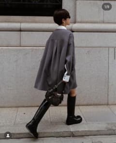 今期新作 machatt ダブルクロスバイカラードレス ブラック グレー