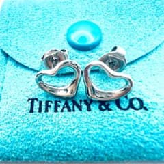 レア ティファニー 14K 585 ポスト付 オープンハート ピアス シルバー