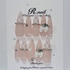 ネイルチップ 現品 量産型 フレンチガーリー スナ系 オタク ハート