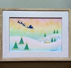 冬のパステルアート 虹色のクリスマス パステル画原画 - メルカリ