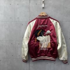 Disneyドナルドダックリバーシブル刺繍サテンスカジャンMディズニー