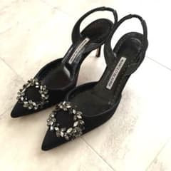 美品♡マノロブラニク ハンギシ パンプス ストラップ スウェード 36