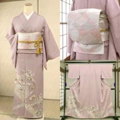 美品 色留袖 袋帯 ピンク 三つ紋 4点フルセット 卒業式 入学式 結婚式