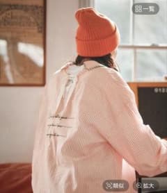 ニコアンド be with M Misayo シアストシャツ オレンジストライプ