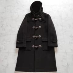 希少 moorbrook生地 ウールヘリンボーンダッフルコート ダークブラウン