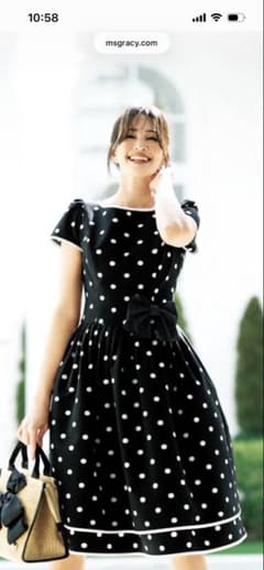 エムズグレイシー 2025新作❗️カタログ ドット柄 リボン ワンピース