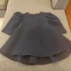 ゔぃと様専用です BLUELEA バックフレアジャガードブラウス ネイビー